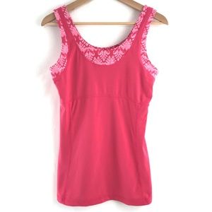 Lucy Tops - Lucy Coral Scoop Neck Yoga Workout Long Tank Lucy Tops - Lucy Coral Scoop Neck Yoga Workout Long Tank